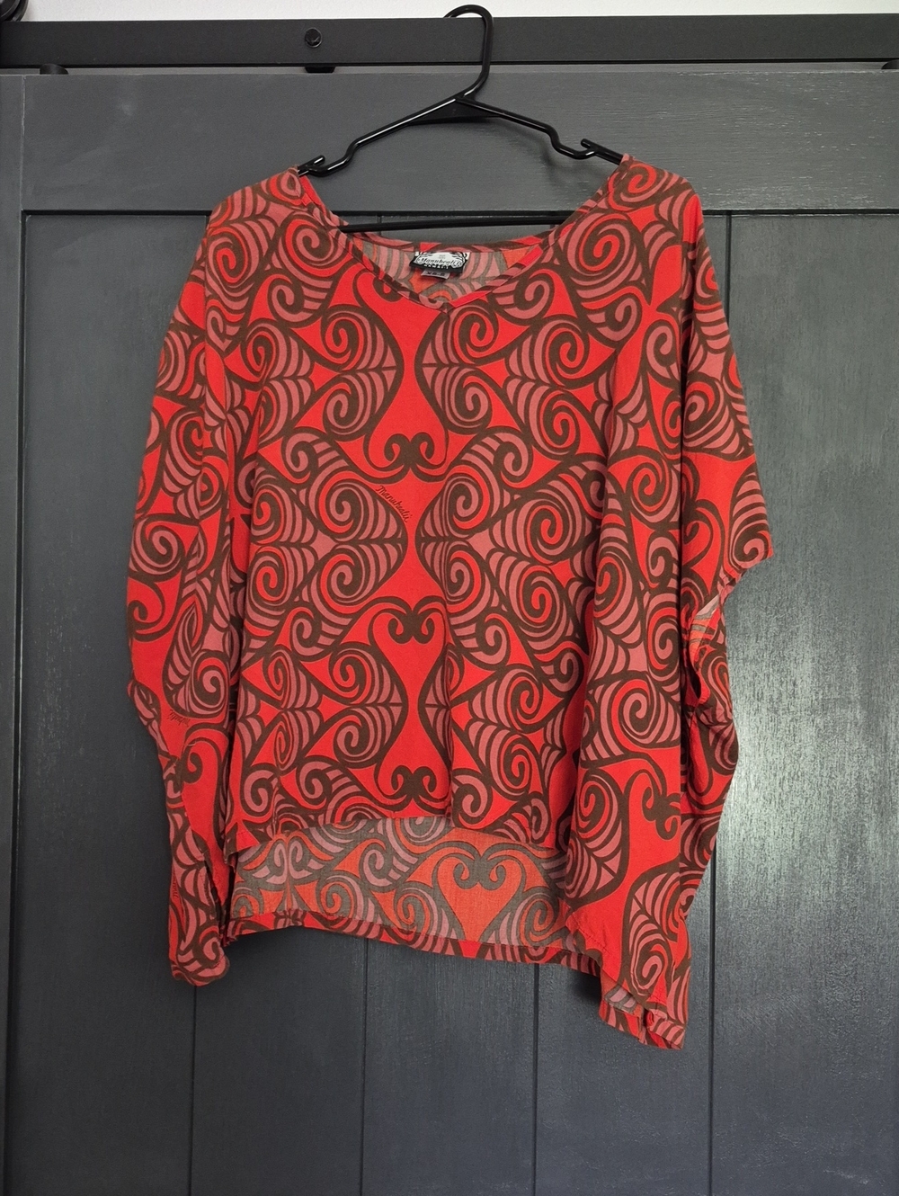 Manuhealii Red & Brown Swirl Tunic Top